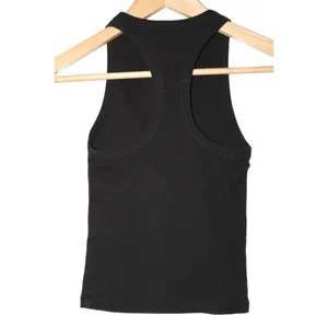 Women's Abercrombie & Fitch Soft A&F Rib Black Knit Crop Top Tank Top Size XXS thumbnail 2