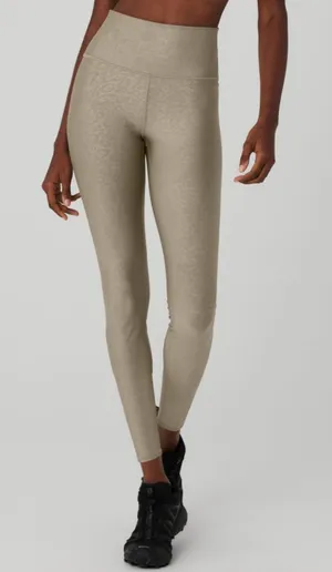 Alo Airlift High-Waist Leopard Debossed Leggings Gravel Tan Animal Print Hi-Rise thumbnail 1