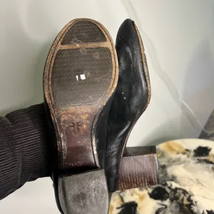 Frye Black Leather Chelsea Ankle Boots Block Heel thumbnail 9
