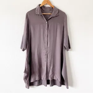 Stella Carakasi Tiburon Icon Button Down Oversize Tunic in Dusty Plum thumbnail 2