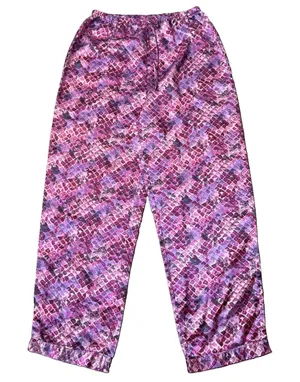 Vintage Silky Satin Pajama Pants Sz M Wide Leg Pink Purple Lagenlook Lounge 90s thumbnail 1