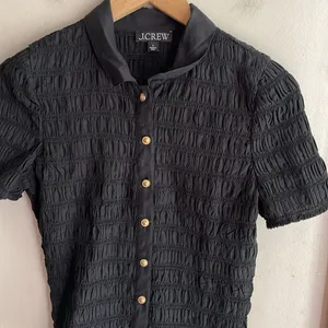 J.Crew Smocked button-up shirt in cotton-blend voile black thumbnail 4