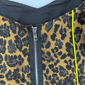 For Love & Lemons Leopard Print Mini Dress Puff Sleeve Yellow Trim‎ S thumbnail 9