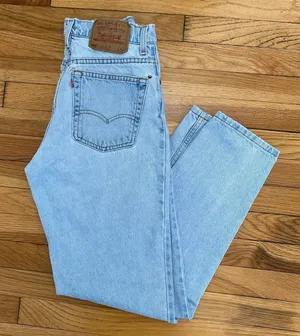 levis 505 vintage stonewash jeans Size 11 Long Juniors Taper Leg thumbnail 1