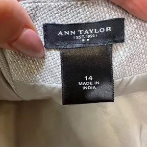 Ann Taylor Classic Neutral Textured Pencil Skirt Work Office Chic plus‎ size 14 thumbnail 3