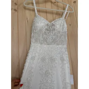 NWT Lulus Momentous Love White Beaded Bustier Mesh Mermaid Maxi Dress Bride XS thumbnail 5