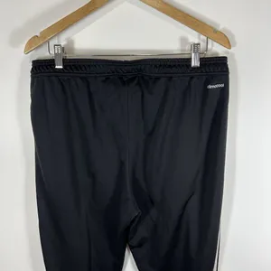 Adidas Climacool‎ Track Pants Womens Sz XL Black 3-Stripe Zip Ankle logo white thumbnail 9
