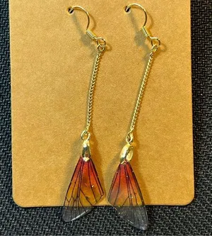 Butterfly Wings Stain Glass Style Pierced Earrings New thumbnail 1