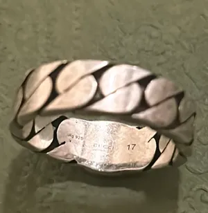 Gucci Sterling Silver Interlocking Curb Chain Ring thumbnail 5