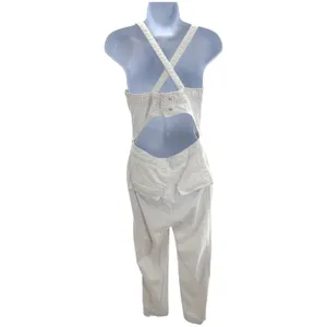 Free People Go West Utility Jumpsuit White Cargo Sleeveless Cutout Back‎ Small thumbnail 6
