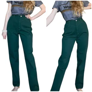Rockies Vintage High Waisted Western Bare Back Denim Jeans Forest Green thumbnail 2