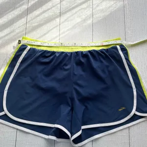 Brooks Blue Neon Yellow Running Shorts Lined Women's Large thumbnail 2