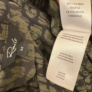 Rails Maple Dress Olive‎ Batik Cheetah Animal Print Midi V-Neck Long Sleeve M thumbnail 10