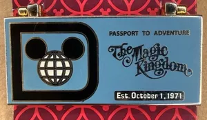 Disney parks hinged magic kingdom passport to adventure ticket book trading pin thumbnail 1