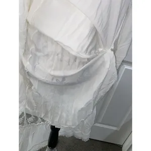 Muy Muy Fancy Cottage Core Lace Embroidered Bell Sleeves White Maxi Dress Sz Sm thumbnail 7