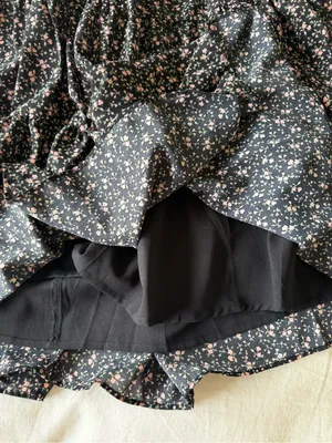English Factory NWT Black Floral Puff-Sleeve Dress with Pink Flowers thumbnail 5