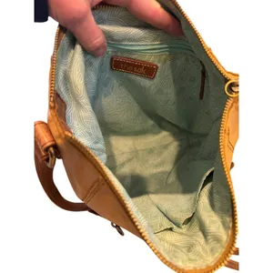 The‎ Sak Tan Brown Leather Crossbody Bag Medium Messenger Purse Zip Pocket Boho thumbnail 2