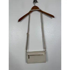 Hammitt Nash Crossbody Bag Cream Crocodile Embossed Leather Gold Hardware thumbnail 3