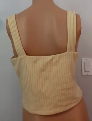 American Eagle Cropped Tank Yellow thumbnail 2