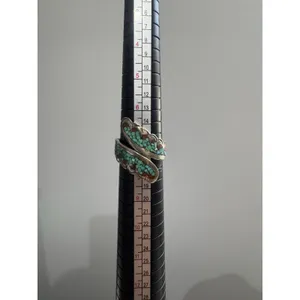 Sterling Silver Native American Navajo 925 Turquoise & Coral Inlay Wrap Ring Lb thumbnail 2
