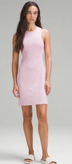 Lululemon Ribbed Softstreme Tank Dress Ribbed Slim Fit Pink Peony thumbnail 1