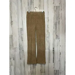 If It Were Me Teddy Lounge Set XS | Fuzzy Bralette & Wide Leg Pants | Cozy Tan T thumbnail 9