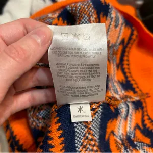 Denver Broncos NFL Aztec Print Orange Sweater Vest Medium Football Fall Preppy thumbnail 6
