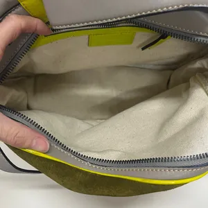 Meredith Wendell suede and leather handbag. Gray thumbnail 5