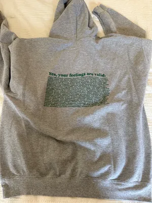 Gray 'feel your feelings' Men's Hoodie Sweatshirt thumbnail 4