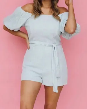 These Three Boutique Powder Blue Romper thumbnail 1