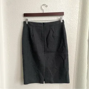 J Crew Womens Skirt Gray Grey Wool No2 Pencil Lined Back Slit Size 2 thumbnail 3