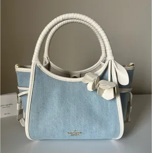 Kate Spade Stash Denim Floral Small Carryall Bag thumbnail 1