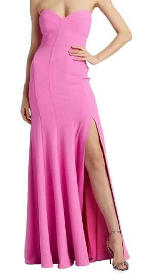 Theia Sunny Pink Strapless Sweetheart Slit Formal Gown Dress Small thumbnail 1