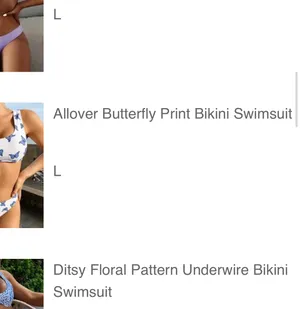 SheIn ALLOVER BUTTERFLY PRINT BIKINI thumbnail 2