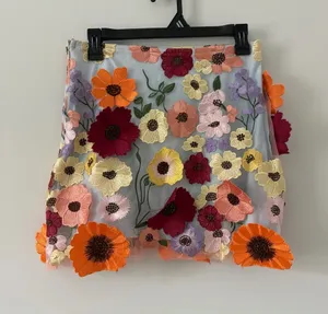 Finesse Addie 3D Flower Appliqué Mini Skirt Multicolor Large thumbnail 1