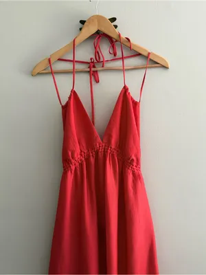 BCBGMaxAzria Kamala Maxi Dress in Bright Poppy Red size Medium thumbnail 3