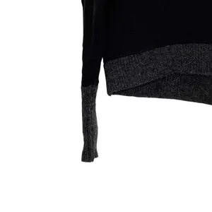J. Crew Short Length Sweater Size Small Black Gray Cotton With‎ Wool Trim Womens thumbnail 4