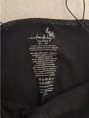 Free People Intimately Tank XS/S Black Sparkle thumbnail 3