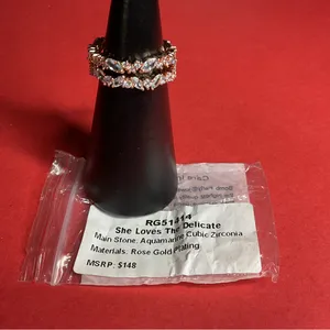Bomb Party RG51414 “She Loves The Delicate” Cubic Zirconia RoseGold Sz7 Ring NWT thumbnail 5