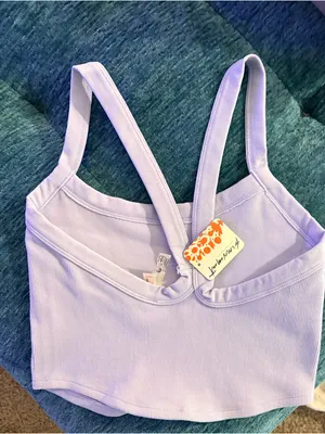 NWT FREE PEOPLE | FP Movement‎ All Clear Rib Crop Camisole Platinum Sz M thumbnail 14