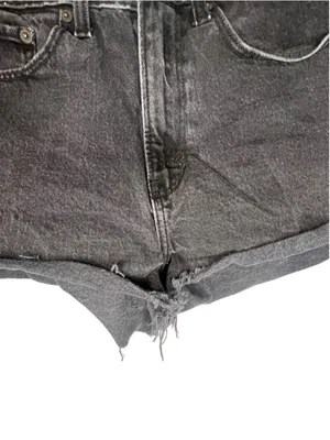 Abercrombie & Fitch Charcoal Wash Black Curve Love High Rise Mom Shorts Cut Off thumbnail 2