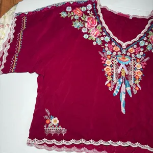 Johnny Was Klarah Embroidered Contrast Blouse thumbnail 2