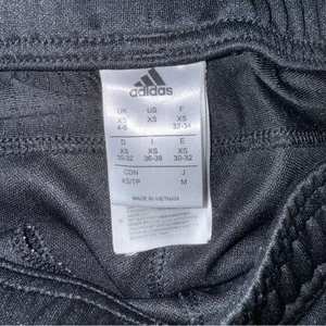 Adidas Black Track Pants with Red, White, and Blue Accents and Pockets thumbnail 13