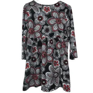 Kim Rogers Y2K 90s Top Medium Black Floral Paisley Boho Teacher Flowy Workwear thumbnail 2