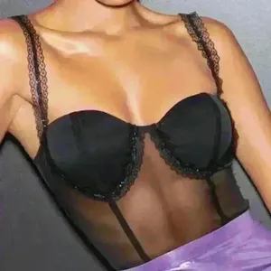 BAE Lace Detail Mesh Bustier Bodysuit‎ in black size L thumbnail 1