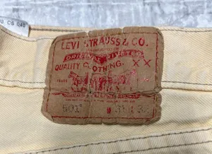 Levi's 501 button fly vanilla yellow cream 31x32 thumbnail 4