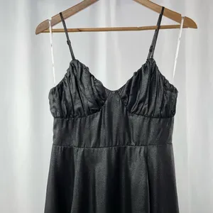 NWT Lulus Catch a Glint Metallic Bustier‎ Mini Skater Dress in Black Size Medium thumbnail 5