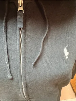 Ralph Lauren Sport Black with White Polo Logo Full-Zip Hoodie Size XL (21” PTP) thumbnail 3
