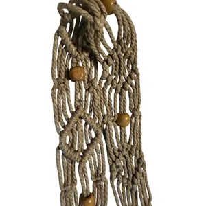 Y2K Macrame‎ Belt with Wood Beading 28 inch Waste 57 Full Length Belt thumbnail 2