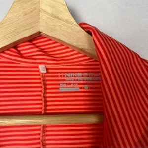 Nike Golf Neon Orange Stripe‎ Ruched Short Sleeve 1/4 Zip Pullover M thumbnail 4